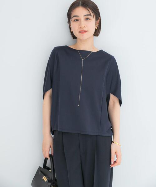 URBAN RESEARCH ROSSO WOMEN(アーバンリサーチ ロッソ)の「『WEB/一部店舗限定』UVカットクールタッチ5分袖ドルマンプルオーバー(Tシャツ/カットソー・レディース・キャメル/ネイビー/オフホワイト・FREE)」の18枚目の写真