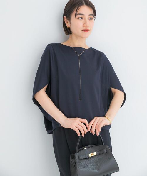 URBAN RESEARCH ROSSO WOMEN(アーバンリサーチ ロッソ)の「『WEB/一部店舗限定』UVカットクールタッチ5分袖ドルマンプルオーバー(Tシャツ/カットソー・レディース・キャメル/ネイビー/オフホワイト・FREE)」の19枚目の写真