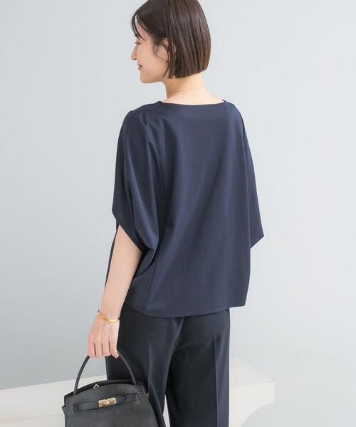 URBAN RESEARCH ROSSO WOMEN(アーバンリサーチ ロッソ)の「『WEB/一部店舗限定』UVカットクールタッチ5分袖ドルマンプルオーバー(Tシャツ/カットソー・レディース・キャメル/ネイビー/オフホワイト・FREE)」の20枚目の写真