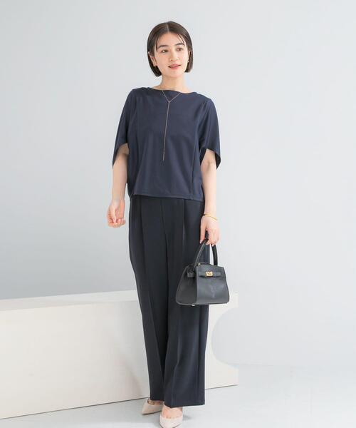 URBAN RESEARCH ROSSO WOMEN(アーバンリサーチ ロッソ)の「『WEB/一部店舗限定』UVカットクールタッチ5分袖ドルマンプルオーバー(Tシャツ/カットソー・レディース・キャメル/ネイビー/オフホワイト・FREE)」の21枚目の写真