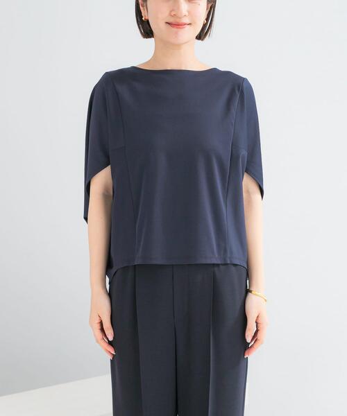URBAN RESEARCH ROSSO WOMEN(アーバンリサーチ ロッソ)の「『WEB/一部店舗限定』UVカットクールタッチ5分袖ドルマンプルオーバー(Tシャツ/カットソー・レディース・キャメル/ネイビー/オフホワイト・FREE)」の22枚目の写真