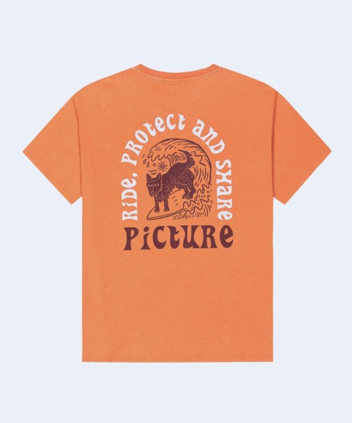PICTURE ORGANIC CLOTHING(ピクチャーオーガニッククロージング)の「【PICTURE/ピクチャー】PICTURIDE TEE バックプリント Tシャツ(Tシャツ/カットソー・メンズ・ブラック/オレンジ・MEDIUM/LARGE)」の2枚目の写真