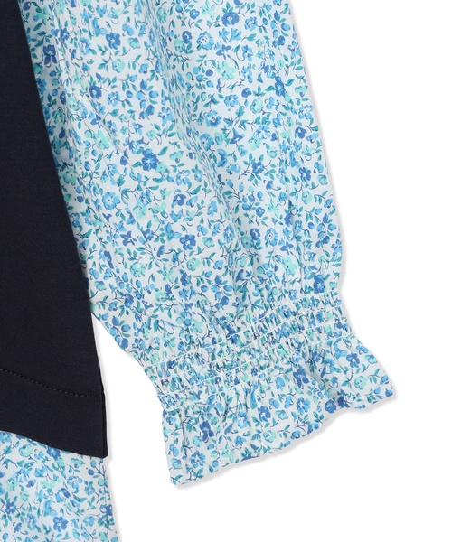 Petit Honfleur(プチオンフルール)の「【Liberty】リバティレイヤード風プルオーバー【オーガニックコットンブレンド・UVカット・接触冷感】(Tシャツ/カットソー・レディース・ネイビー/グレー・M/L)」の18枚目の写真