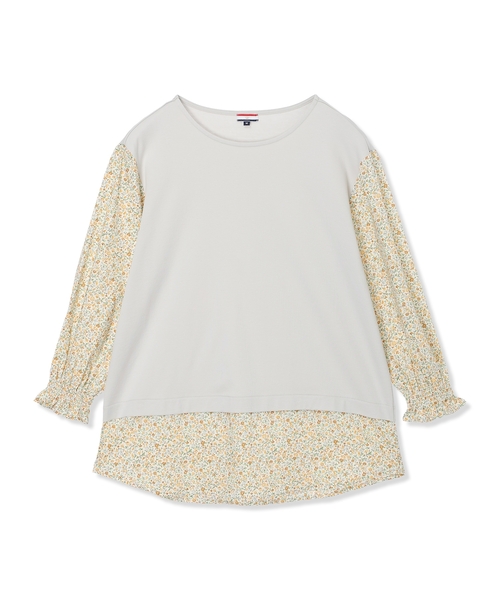 Petit Honfleur(プチオンフルール)の「【Liberty】リバティレイヤード風プルオーバー【オーガニックコットンブレンド・UVカット・接触冷感】(Tシャツ/カットソー・レディース・ネイビー/グレー・M/L)」の22枚目の写真
