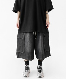 トラックラインデニムバミューダパンツ