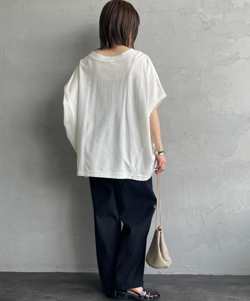 mizuiroind（ミズイロインド）の「[mizuiro ind/ミズイロインド] コクーンワイド プルオーバーTシャツ（Tシャツ/カットソー・レディース・オフホワイト/ブラック・F）」の20枚目の写真