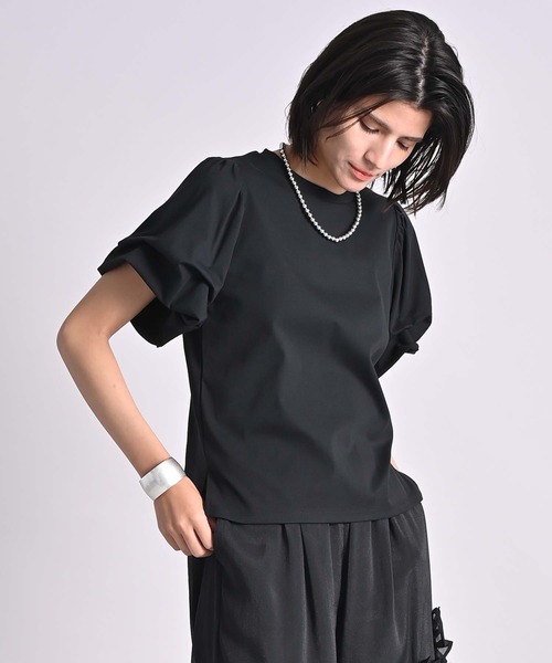RAW FUDGE（ローファッジ）の「フライス×シルケットタックスリーブプルオーバー（Tシャツ/カットソー・レディース・オフホワイト/チャコールグレー/ブラック/レッド・M）」の15枚目の写真