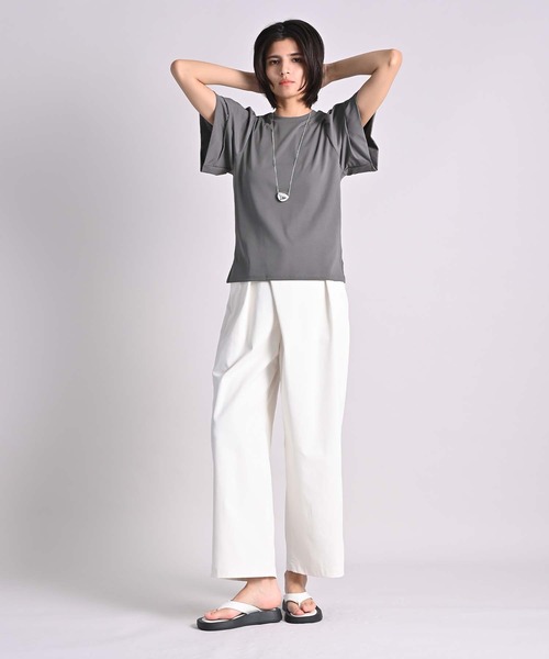 RAW FUDGE（ローファッジ）の「フライス×シルケットタックスリーブプルオーバー（Tシャツ/カットソー・レディース・オフホワイト/チャコールグレー/ブラック/レッド・M）」の18枚目の写真