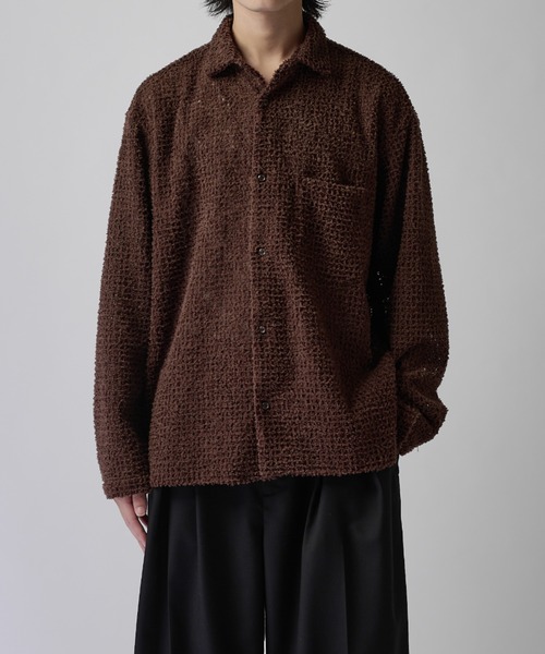 Lui's(ルイス)の「フェザーチュールワイドシャツ(シャツ/ブラウス・メンズ・ブラウン/ブラック・M/S)」の10枚目の写真