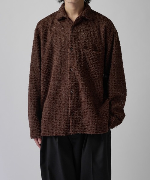 Lui's(ルイス)の「フェザーチュールワイドシャツ(シャツ/ブラウス・メンズ・ブラウン/ブラック・M/S)」の11枚目の写真