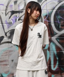 《3サイズ展開 / UNISEX 》ATMARK ワンポイントロゴ刺繍 半袖Tシャツ ハート グラフィティ オールド