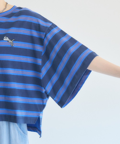 Paradise Picnic(パラダイスピクニック)の「TRANOI. ワイドボーダーTシャツ(Tシャツ/カットソー・レディース・ブルー/チャコールグレー/ミント・FREE)」の22枚目の写真