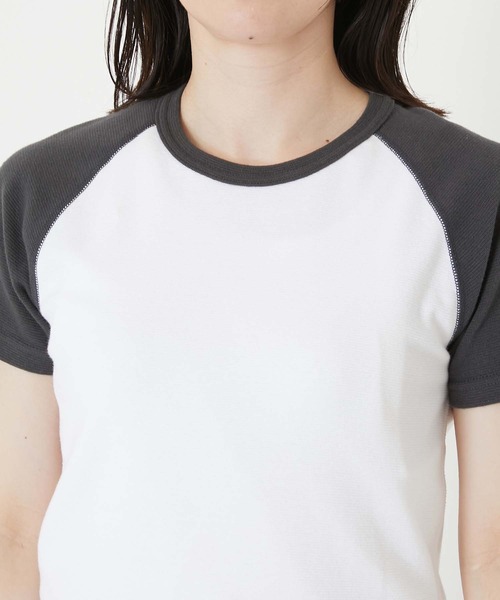 HOLLYWOOD RANCH MARKET（ハリウッドランチマーケット）の「ストレッチフライス 2TONE ラグランショートスリーブTシャツ（その他トップス・メンズ・チャコール・XL/L/M/S）」の11枚目の写真