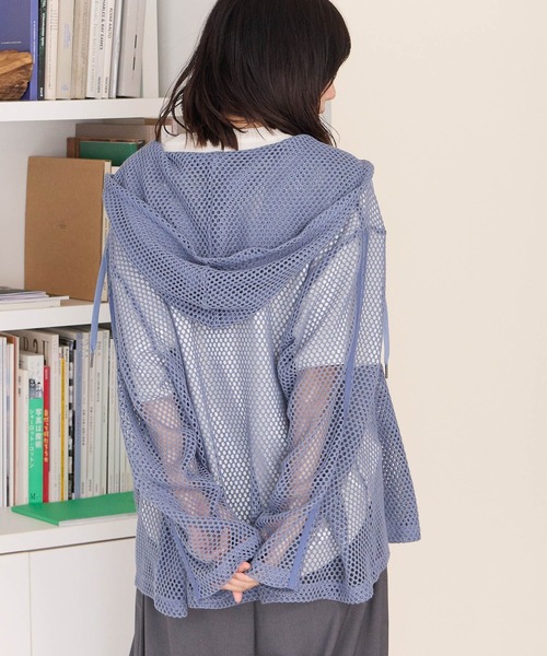 PBLIM（ページボーイリム）の「《UNISEX》メッシュフーディ（パーカー・レディース・ブラック/アイボリー/ブルー・FREE）」の11枚目の写真