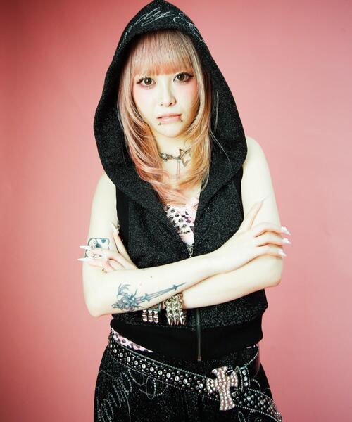 GALFY（ガルフィー）の「CANDYGALFY/キャンディーガルフィー/キラ☆FANCYフーディー/162060（パーカー・レディース・グレー/ピンク/ブラック・FREE）」の12枚目の写真