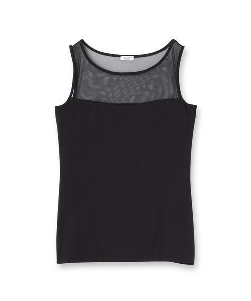 Reflect（リフレクト）の「【BASIC COTTON】シアータンクトップ（タンクトップ・レディース・ブラック/オフホワイト・00）」の2枚目の写真