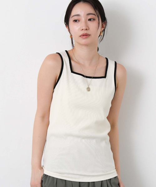 Gready Brilliant(グレディブリリアン)の「テレコ配色2wayタンク(タンクトップ・レディース・ブルー系/ホワイト×ブラウン/グレー×ホワイト・FREE)」の16枚目の写真
