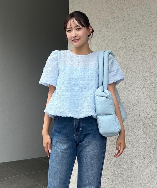 BLUE×PALANG（ブルーパラン）の「【ZOZO限定】BALLOON POP BLOUSE（シャツ/ブラウス・レディース・ミント/ライトブルー・FREE）」の9枚目の写真