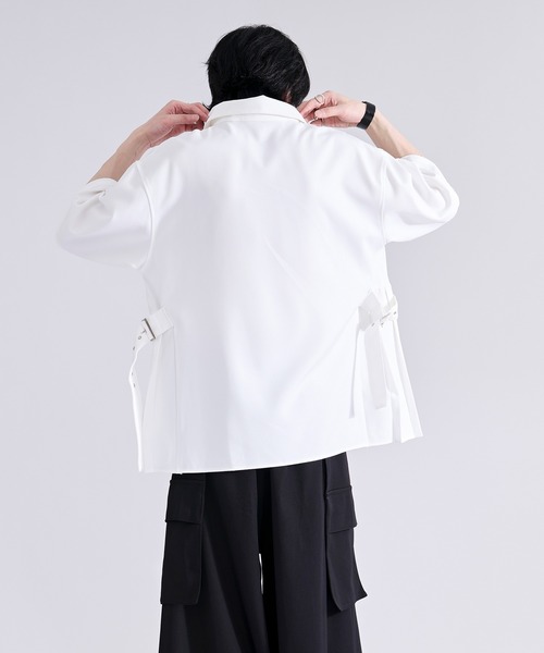 Ellno Loset（エルノロゼット）の「サイドプリーツハトメベルトシャツ/SS（シャツ/ブラウス・メンズ・ブラック/オフホワイト/ミント・SMALL/MEDIUM/LARGE）」の13枚目の写真