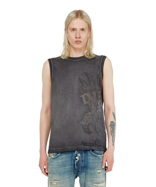 DIESEL（ディーゼル）の「メンズ スリーブレストップ T-RAWBISCO（Tシャツ/カットソー・メンズ・グレー系その他/ホワイト系その他・SMALL/MEDIUM/LARGE/X-SMALL/X-LARGE/XX-LARGE）」の4枚目の写真