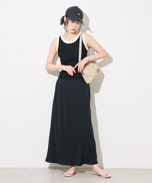 FREAK'S STORE(フリークスストア)の「配色 サマーニット タンクトップ(タンクトップ・レディース・ブラウン/ネイビー/ブラック・フリ-)」の5枚目の写真