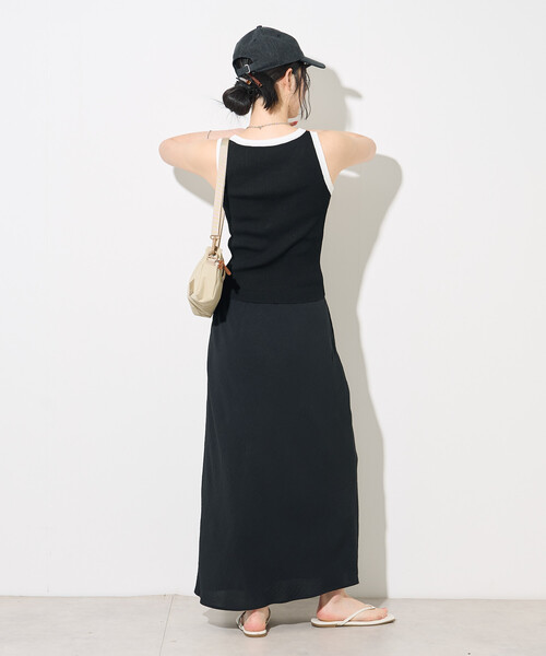 FREAK'S STORE(フリークスストア)の「配色 サマーニット タンクトップ(タンクトップ・レディース・ブラウン/ネイビー/ブラック・フリ-)」の7枚目の写真