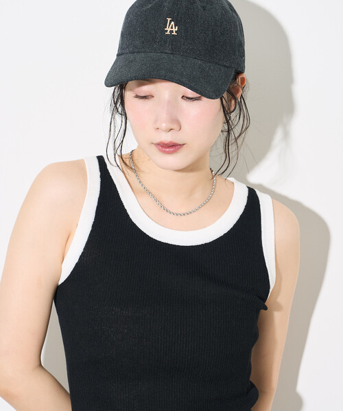 FREAK'S STORE(フリークスストア)の「配色 サマーニット タンクトップ(タンクトップ・レディース・ブラウン/ネイビー/ブラック・フリ-)」の11枚目の写真
