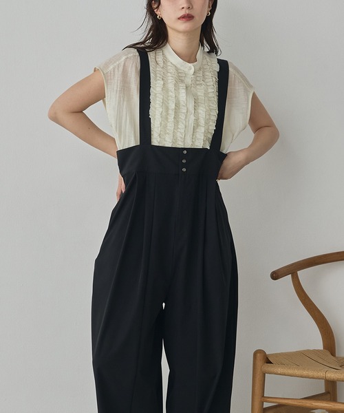 hunch(ハンチ)の「【接触冷感】コクーンサロペット(サロペット/オーバーオール・レディース・マスタード/ブラック/チャコール・FREE)」の22枚目の写真