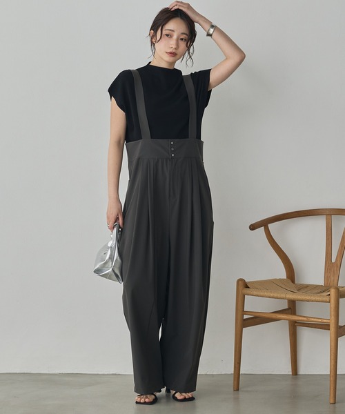 hunch(ハンチ)の「【接触冷感】コクーンサロペット(サロペット/オーバーオール・レディース・マスタード/ブラック/チャコール・FREE)」の20枚目の写真