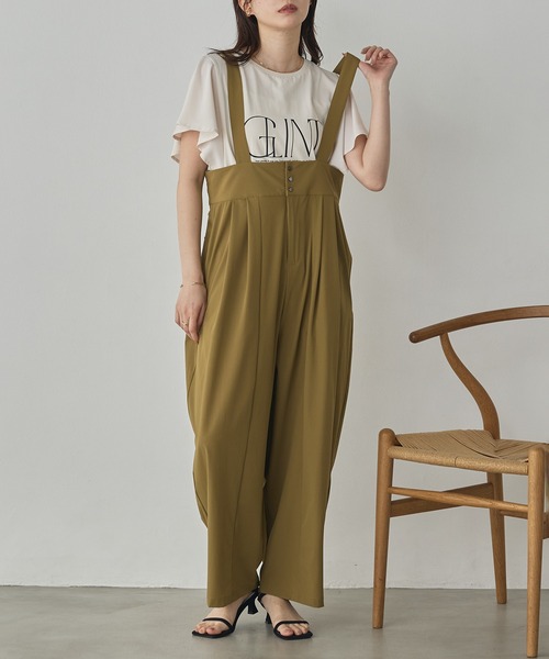 hunch(ハンチ)の「【接触冷感】コクーンサロペット(サロペット/オーバーオール・レディース・マスタード/ブラック/チャコール・FREE)」の11枚目の写真