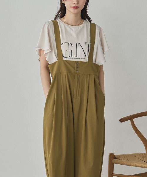 hunch(ハンチ)の「【接触冷感】コクーンサロペット(サロペット/オーバーオール・レディース・マスタード/ブラック/チャコール・FREE)」の8枚目の写真