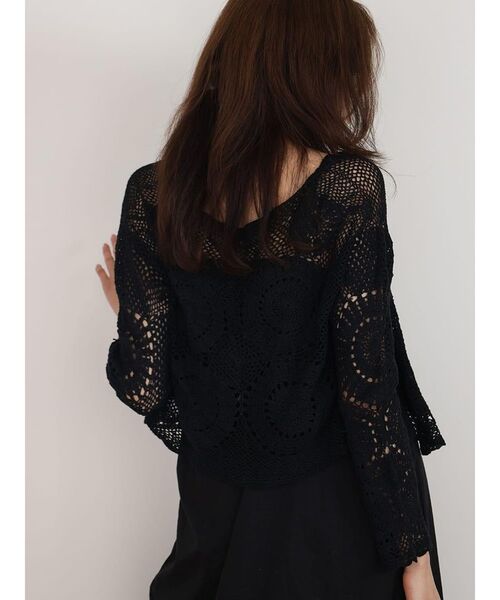 FIKA.(フィーカ)の「Crochet cotton knit cardigan(カーディガン/ボレロ・レディース・ホワイト系/ブラック・MEDIUM)」の16枚目の写真