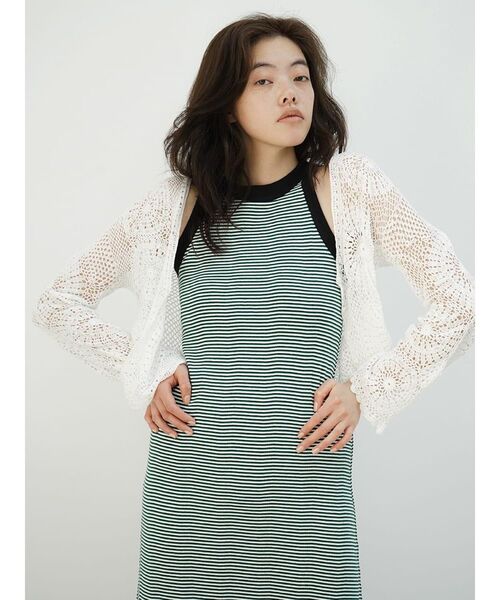 FIKA.(フィーカ)の「Crochet cotton knit cardigan(カーディガン/ボレロ・レディース・ホワイト系/ブラック・MEDIUM)」の10枚目の写真