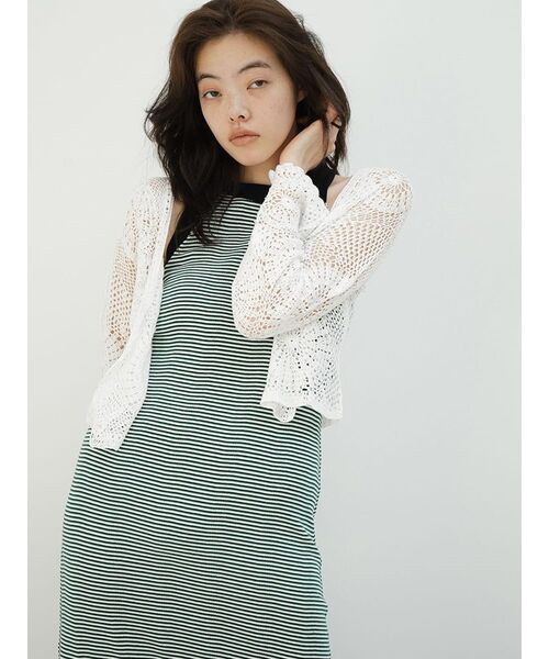 FIKA.(フィーカ)の「Crochet cotton knit cardigan(カーディガン/ボレロ・レディース・ホワイト系/ブラック・MEDIUM)」の11枚目の写真