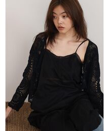 Crochet cotton knit cardigan
