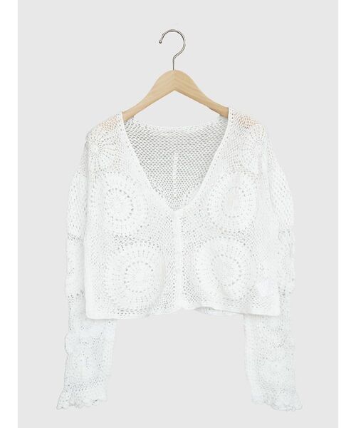 FIKA.(フィーカ)の「Crochet cotton knit cardigan(カーディガン/ボレロ・レディース・ホワイト系/ブラック・MEDIUM)」の7枚目の写真