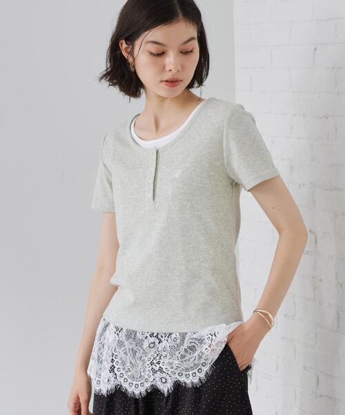 THE SHOP TK (ザ ショップ ティーケー )の「ヘンリーネック ワンポイント刺繍トップス(Tシャツ/カットソー・レディース・ブラック/グレー/アイボリー・12/13)」の10枚目の写真
