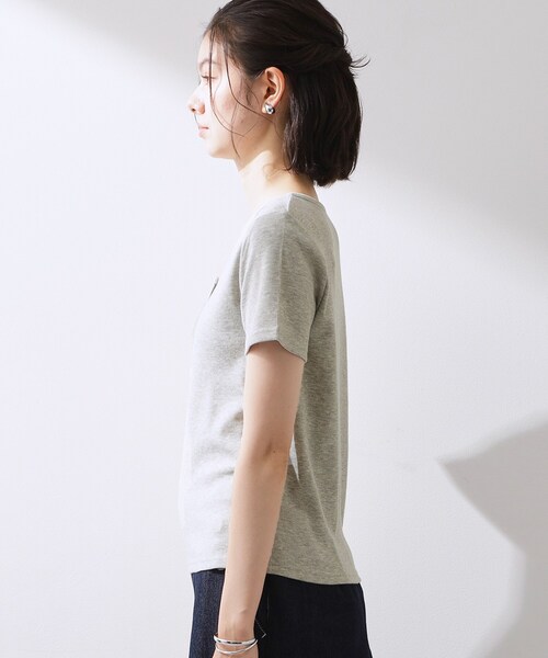 THE SHOP TK (ザ ショップ ティーケー )の「ヘンリーネック ワンポイント刺繍トップス(Tシャツ/カットソー・レディース・ブラック/グレー/アイボリー・12/13)」の18枚目の写真