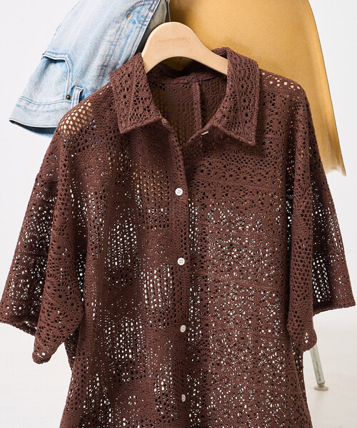 FREAK'S STORE(フリークスストア)の「レースシャツ(シャツ/ブラウス・レディース・ブラック/オフホワイト/ブラウン・フリ-)」の3枚目の写真