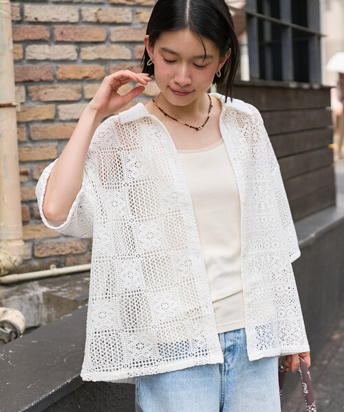 FREAK'S STORE(フリークスストア)の「レースシャツ(シャツ/ブラウス・レディース・ブラック/オフホワイト/ブラウン・フリ-)」の7枚目の写真