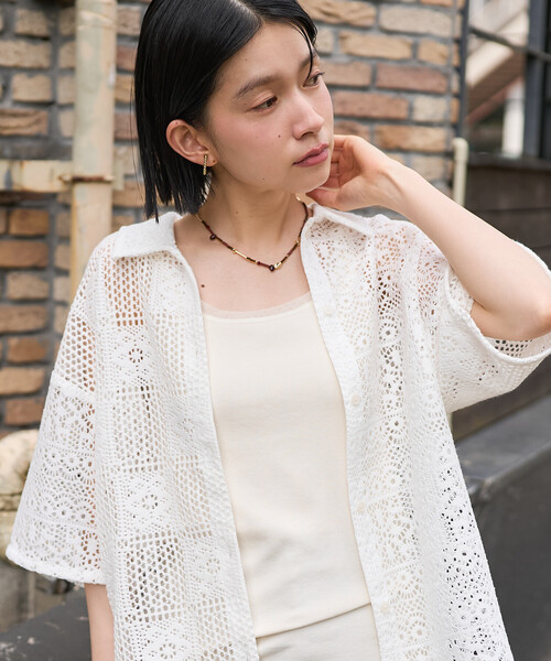 FREAK'S STORE(フリークスストア)の「レースシャツ(シャツ/ブラウス・レディース・ブラック/オフホワイト/ブラウン・フリ-)」の10枚目の写真