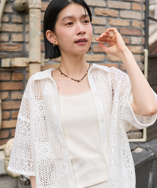 FREAK'S STORE(フリークスストア)の「レースシャツ(シャツ/ブラウス・レディース・ブラック/オフホワイト/ブラウン・フリ-)」の11枚目の写真