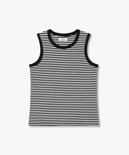 STUDIO TOMBOY(スタジオトムボーイ)の「ラウンドネックスリーブレスTシャツ_ブラック 9176222983(Tシャツ/カットソー・レディース・ブラック・OS)」の2枚目の写真