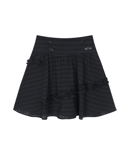 ASON(アズオン)の「BERRY FRILL SKIRT / CHARCOAL(スカート・レディース・その他・FREE)」の2枚目の写真