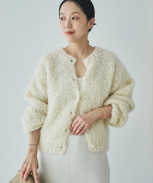 plage(プラージュ)の「HAND KNIT ジャンボタム カーディガン(カーディガン/ボレロ・レディース・サックスブルー/アイボリー・FREE)」の1枚目の写真