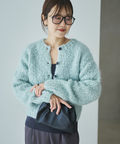 plage(プラージュ)の「HAND KNIT ジャンボタム カーディガン(カーディガン/ボレロ・レディース・サックスブルー/アイボリー・FREE)」の15枚目の写真