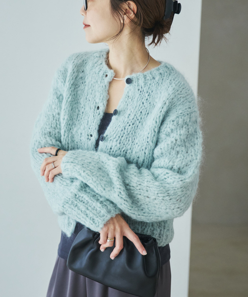 plage(プラージュ)の「HAND KNIT ジャンボタム カーディガン(カーディガン/ボレロ・レディース・サックスブルー/アイボリー・FREE)」の16枚目の写真