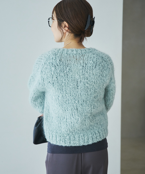 plage(プラージュ)の「HAND KNIT ジャンボタム カーディガン(カーディガン/ボレロ・レディース・サックスブルー/アイボリー・FREE)」の17枚目の写真