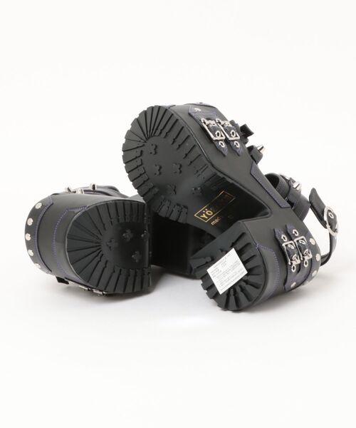 YOSUKE（ヨースケ）の「【YOSUKE】厚底スタッズダブルバックルサンダル 4460132（サンダル・レディース・ブラック×パープル・S/M/L/LL）」の3枚目の写真