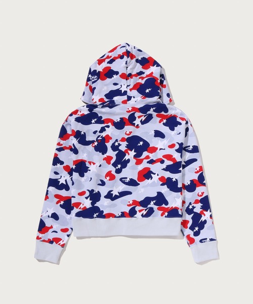 A BATHING APE（アベイシングエイプ）の「STA STRIKE CAMO LOGO CROPPED FULL ZIP HOODIE（パーカー・レディース・ブルー/ホワイト・SMALL/MEDIUM）」の3枚目の写真